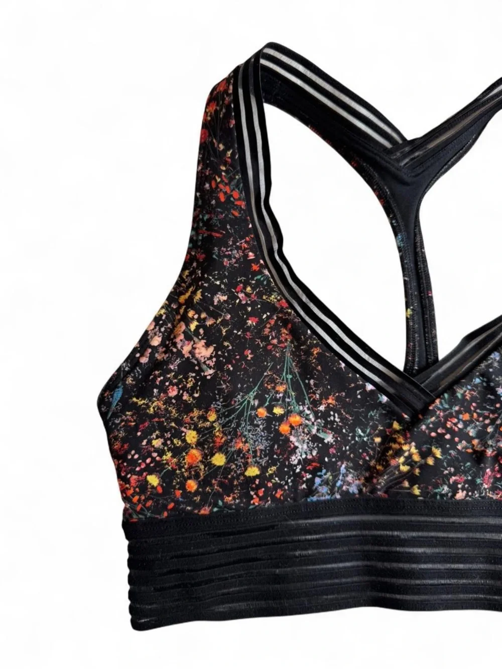 Lululemon Find Focus Bra Flowerescent Multi Black Size 6- W2AYBS
